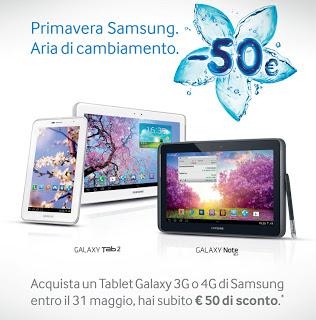 Primavera Samsung: 50 euro di sconto su Galaxy Note 10.1, Galaxy Tab 2 10.1 e Galaxy Tab 2 7.0