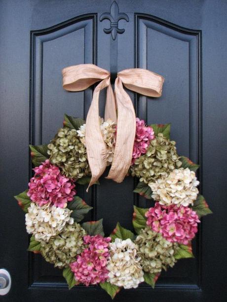 Spring Wreaths, Hydrangea Wreath, Spring Decorations, Online Wreath, Etsy Wreaths, Spring Hydrangeas, Spring Home Decor