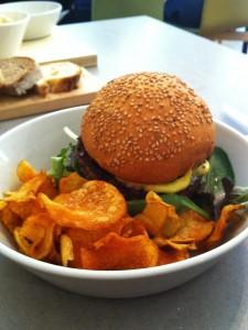 Hamburger Berton con patate chips