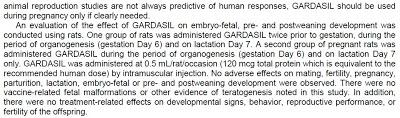 Gardasil e donne incinte (alcune informazioni dal foglietto informativo)