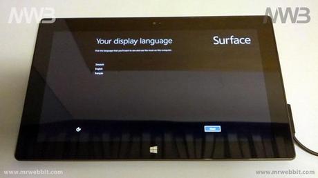 windows 8 surface 32Gb prima accensione