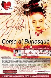 CORSO DI BURLESQUE DEDICATO ALLA GEISHA CON SOPHIE LAMOUR A TORINO