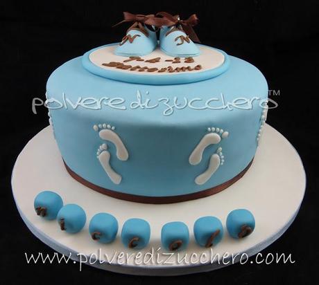 Torta Battesimo: scarpe bebè