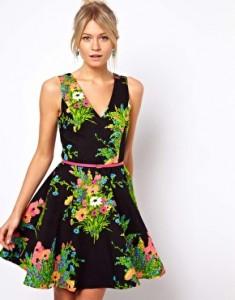 ASOS floreale abito nero e fiori