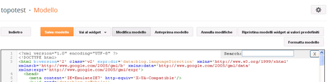  casella di ricerca nell’editor di codice blogger 