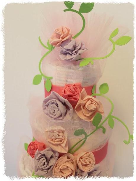 diaper cake paper rose