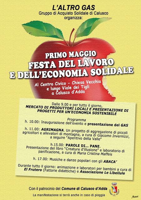 Festa del lavoro e dell'economia solidale: Mamma Canguro a Calusco d'Adda il 1° maggio