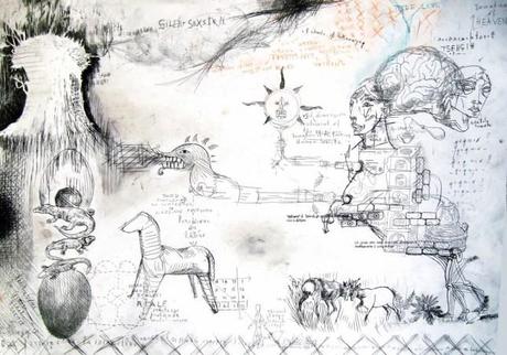 Mauro de Carli, Last Knowledge,70x100 cm, penna su carta,2009