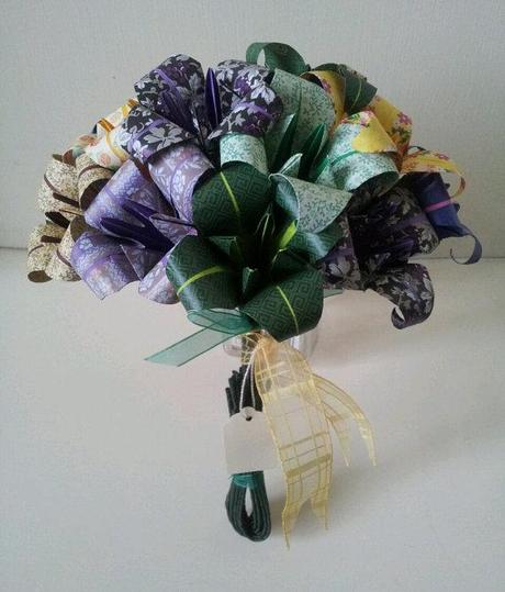 Paper Flowers Lily Origami Bouquet  Wedding Paper Anniversary Valentines Home Decor