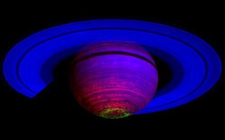 Aurora polo sud di Saturno (infrarosso) – 1 novembre 2008