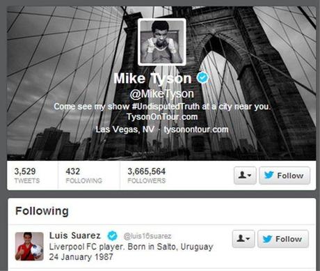 Suarez come Tyson! Iron Mike lo segue su Twitter…