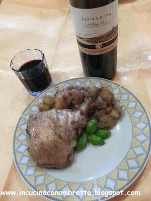 Pollo con patate al vino Bonarda