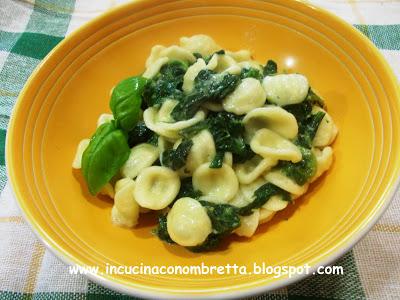 Orecchiette Pasta Vera con stracchino e spinaci