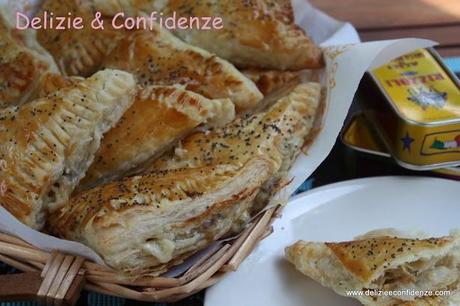 Fazzoletti con topinambur, taleggio e alici in salsa piccante