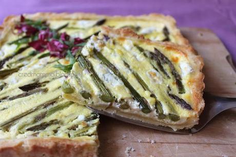 Quiche con asparagi e caprino