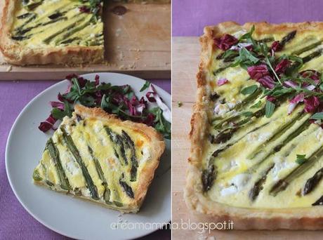 Quiche con asparagi e caprino