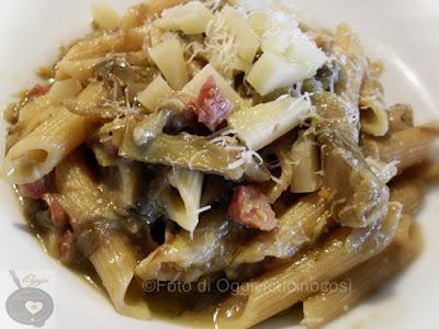 Pasta e Carciofi con Pancetta e Scamorza