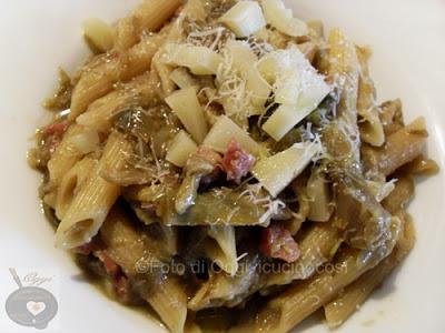 Pasta e Carciofi con Pancetta e Scamorza