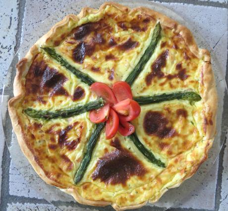 quiche di asparagi ,taleggio e salmone