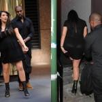 Kim Kardashian e il look in gravidanza: abito nero e… lato B di fuori