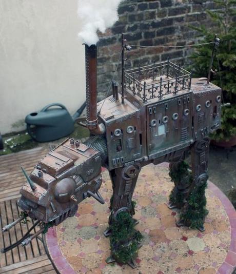 Una replica in chiave steampunk di un AT-AT