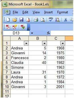 excel 2003 guida all'uso