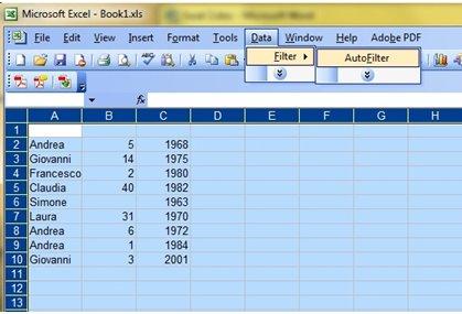 excel 2003 guida all'uso