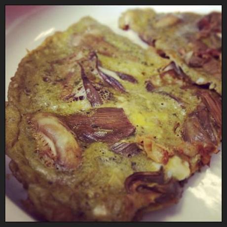 frittata carciofi e pesto