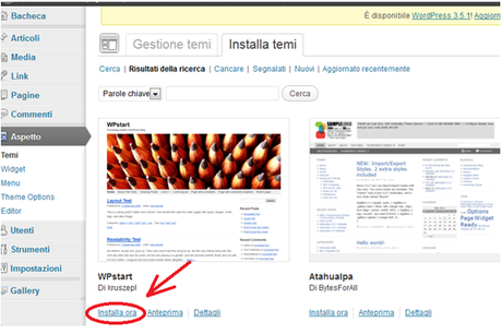 Miniguida WordPress – Lezione 2: Scegliere un tema