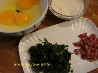 Frittata con tarassàco e salame