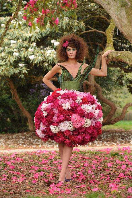 Dress made of flowers