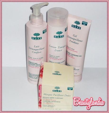 Struccaggio serale con NUXE ai Petali di Rosa - Latte detergente, Gel struccante, Tonico e Maschera Purificante -