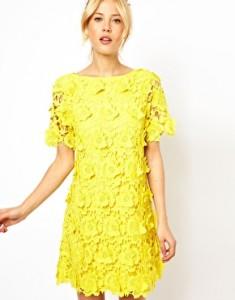 asos giallo pizzo fiori