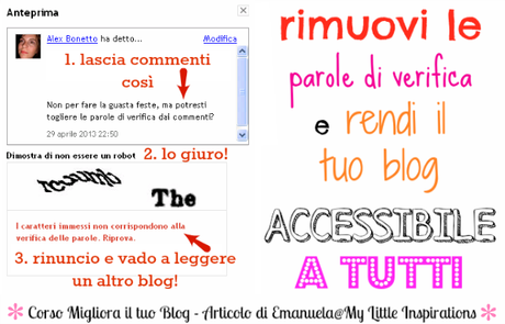 Come Rimuovere le Parole di Verifica dei Commenti e Evitare lo Spam {guest post by by Emanuela @ My Little Inspirations}