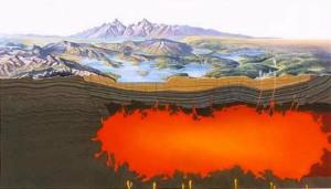 Ricostruzione della caldera dello Yellowstone