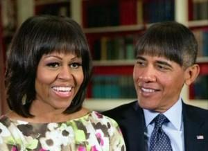 Michelle Obama frangetta capelli scherzo Barack