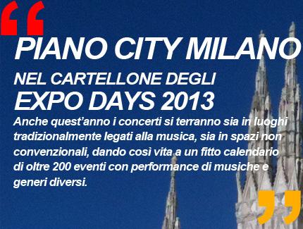 Piano City Milano 2013 programma - Expo Days