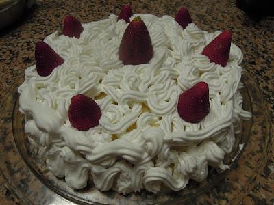 Torta panna e fragole