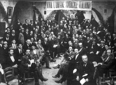 Una riunione dell'Unione Sindacale Italiana - 1922