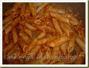 Penne di farro con sugo piccante di cipollotto, pomodoro e lenticchie (6)