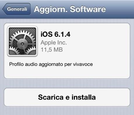 istruzioni come aggiornare ios 6.1.4 su iPhone 5