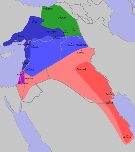 Cronistoria del conflitto israelo-palestinese (parte prima) Mappa dell’accordo Sykes-Picot