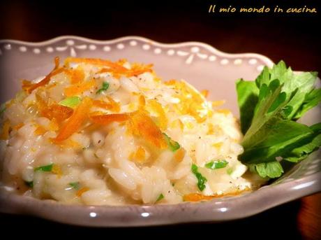 RISOTTO CON SEDANO BIANCO E BOTTARGA di muggine