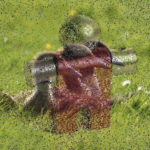 Come diventare un mago di GIMP: ventuno modalità di livello chiamate anche «modalità di sfumatura». Esempio per la modalità di livello Dissolvenza