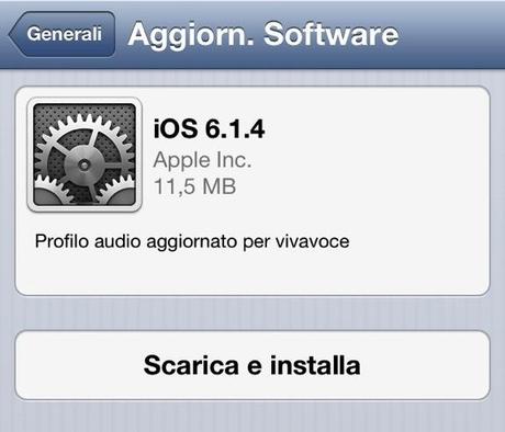 iOS 6.1.4 disponibile al download per iPhone 5