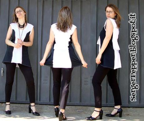 SergerPepper.blogspot.it - Black and White Challenge - Minidress tutorial