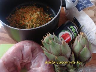 Paccheri ripieni di coniglio ai carciofi