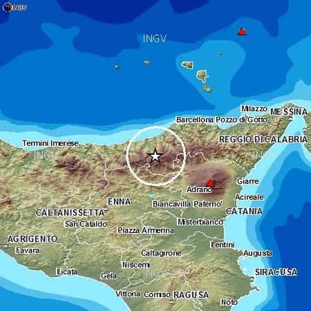 Scossa di terremoto sui Monti Nebrodi in Sicilia