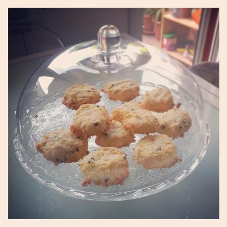 Biscottini al cocco con gocce di cioccolato