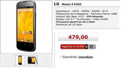 Nexus 4 lg mediaworld